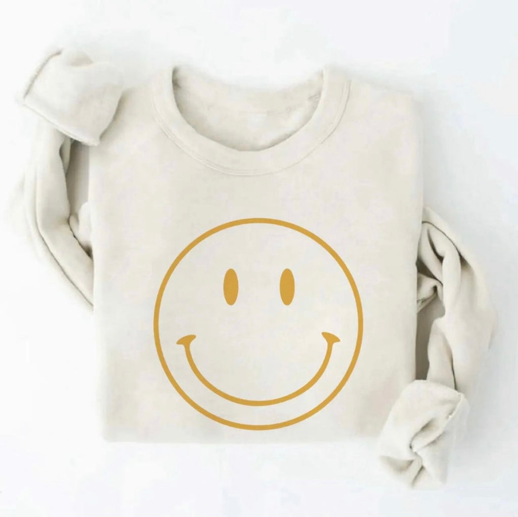 vintage white smiley face sweatshirt