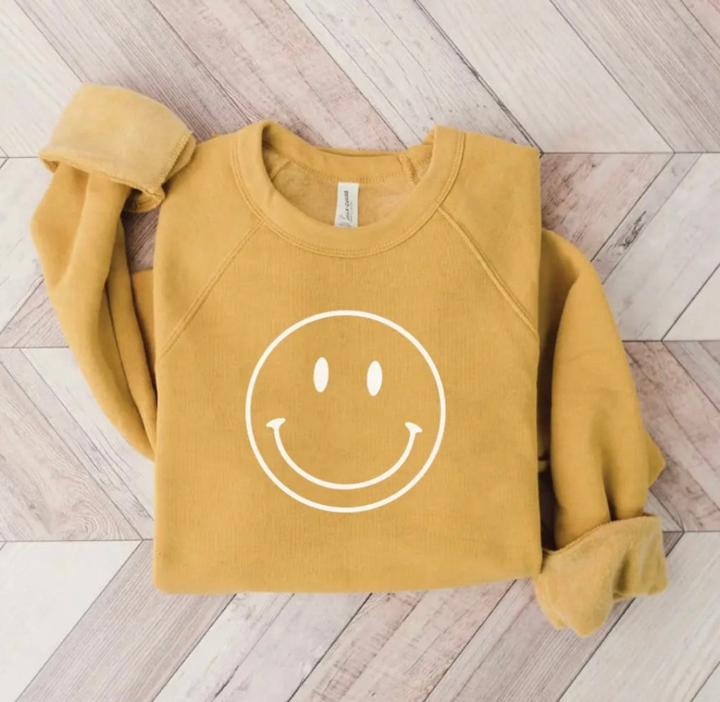 yellow smiley face sweatshirt