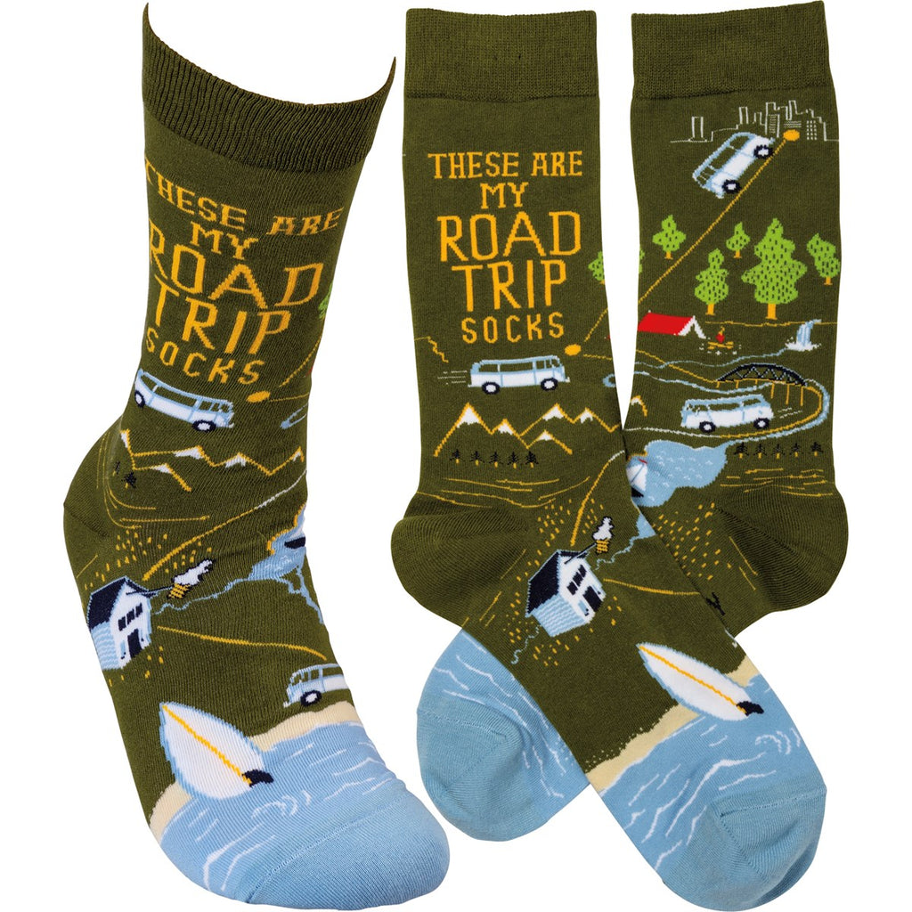 These Are My Road Trip Socks Socks by Primitives By Kathy