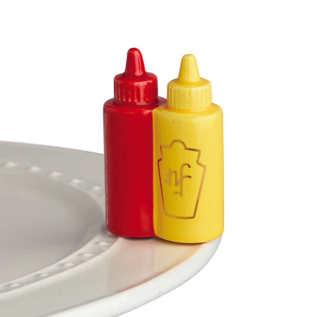 Main Squeeze Ketchup & Mustard Mini Knob by Nora Fleming