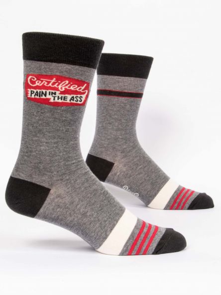 CERTIFIED PAIN IN THE ASS MEN'S-CREW SOCKS by Blue Q