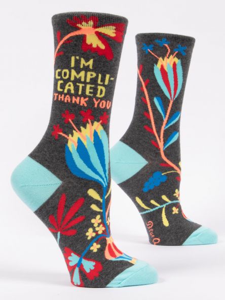 I'M COMPLICATED. THANK YOU. W-CREW SOCKS by Blue Q