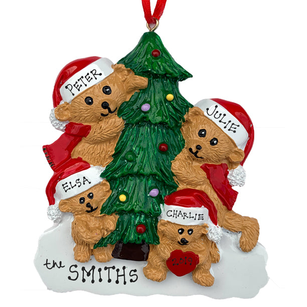 Bear Family 4 Personalized Ornament