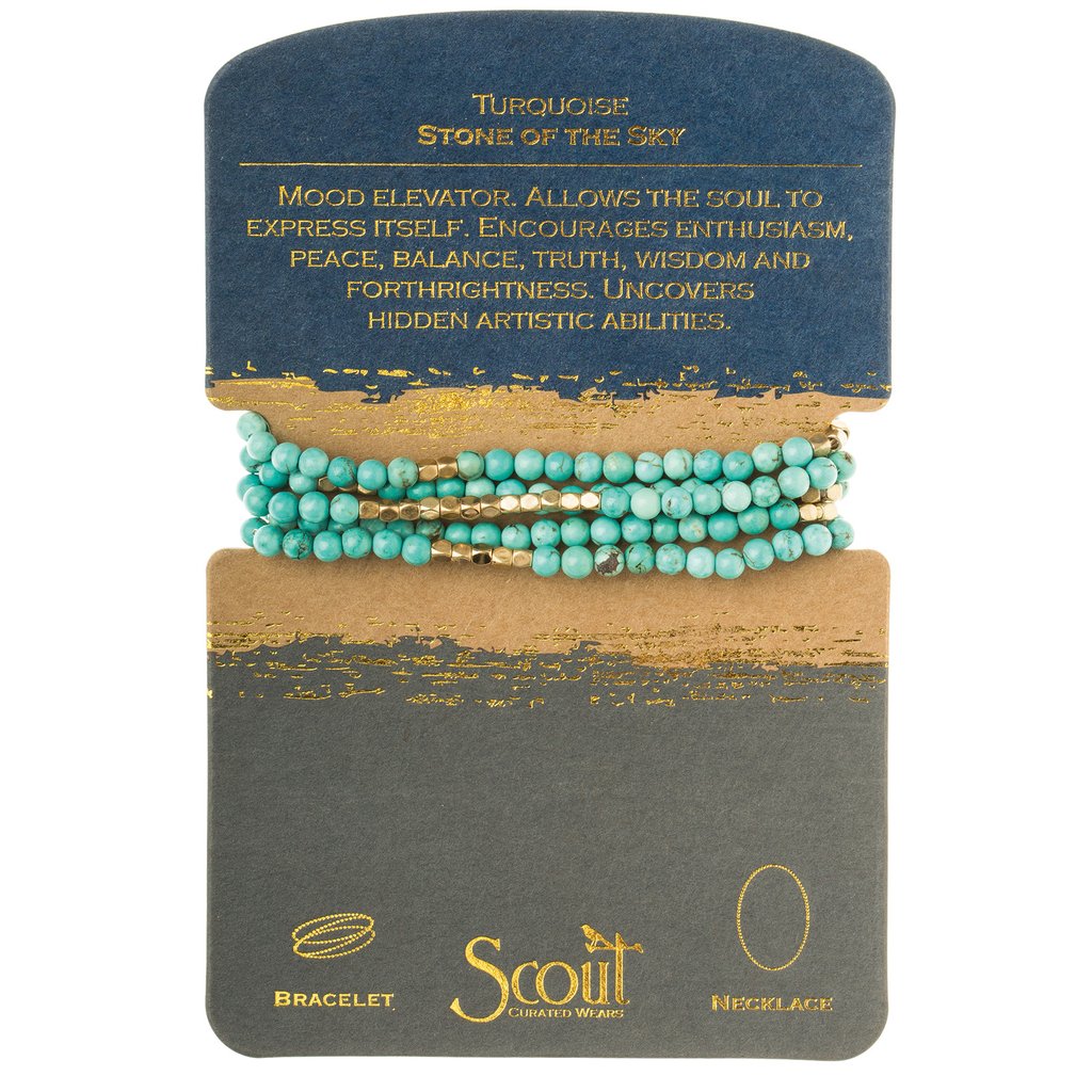 Turquoise Stone of Sky Stone Wrap Bracelet