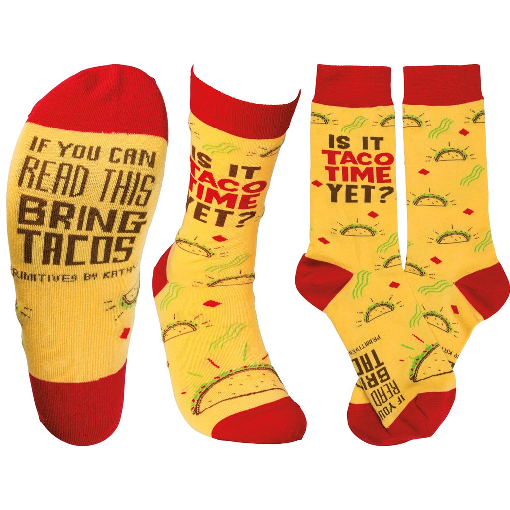 Is It Taco Time Yet? Socks by Primitives By Kathy