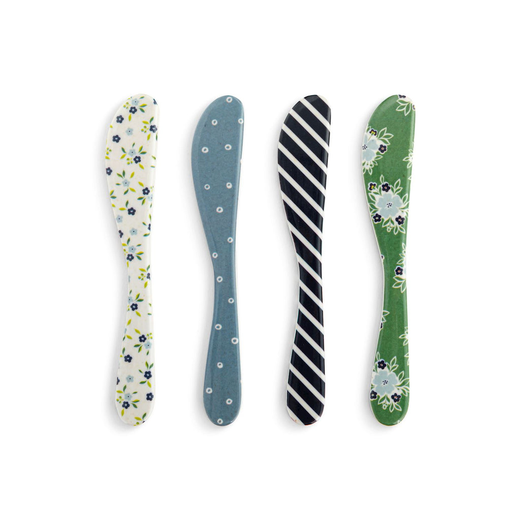 Blue Tones Bamboo Melamine Spreaders Set