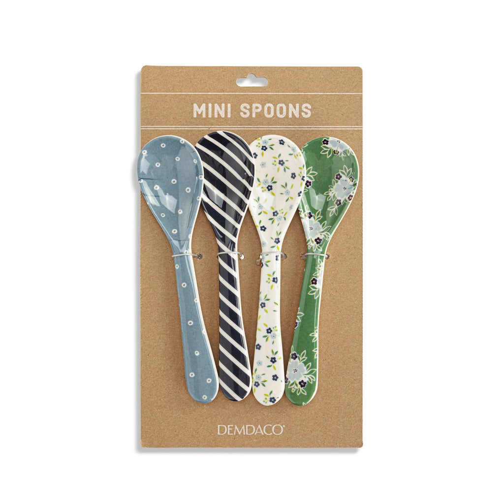 Blue Tones Bamboo Melamine Spoons Set