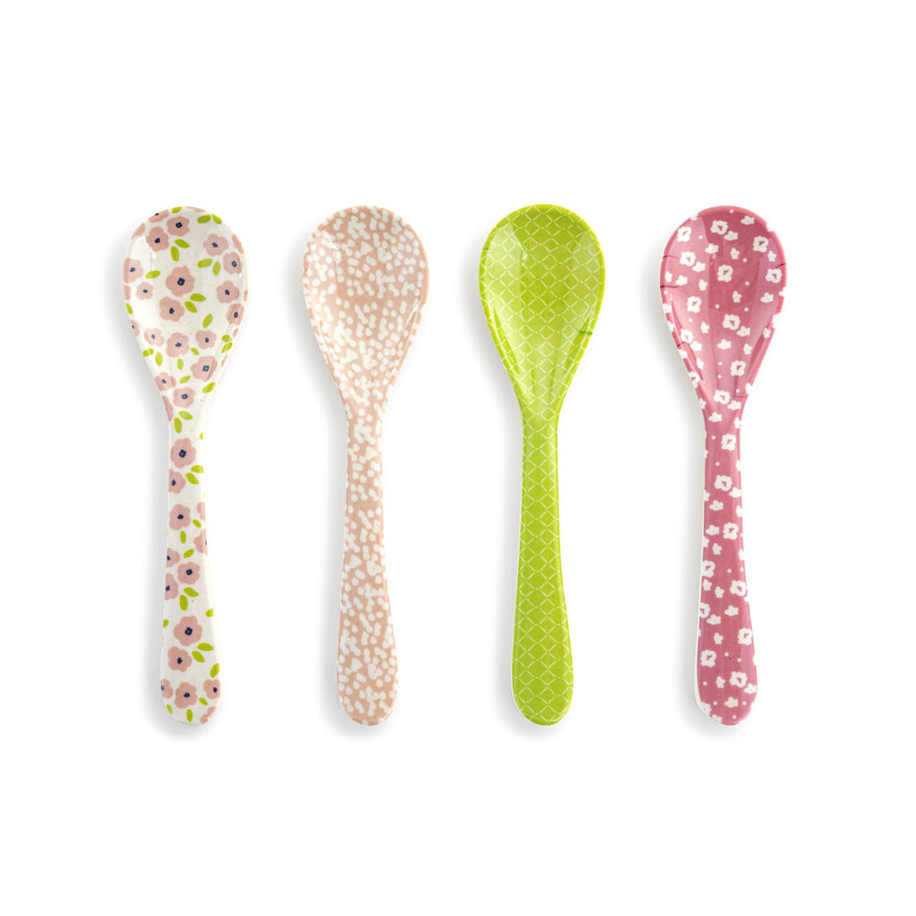 Pink Tones Bamboo Melamine Spoons Set