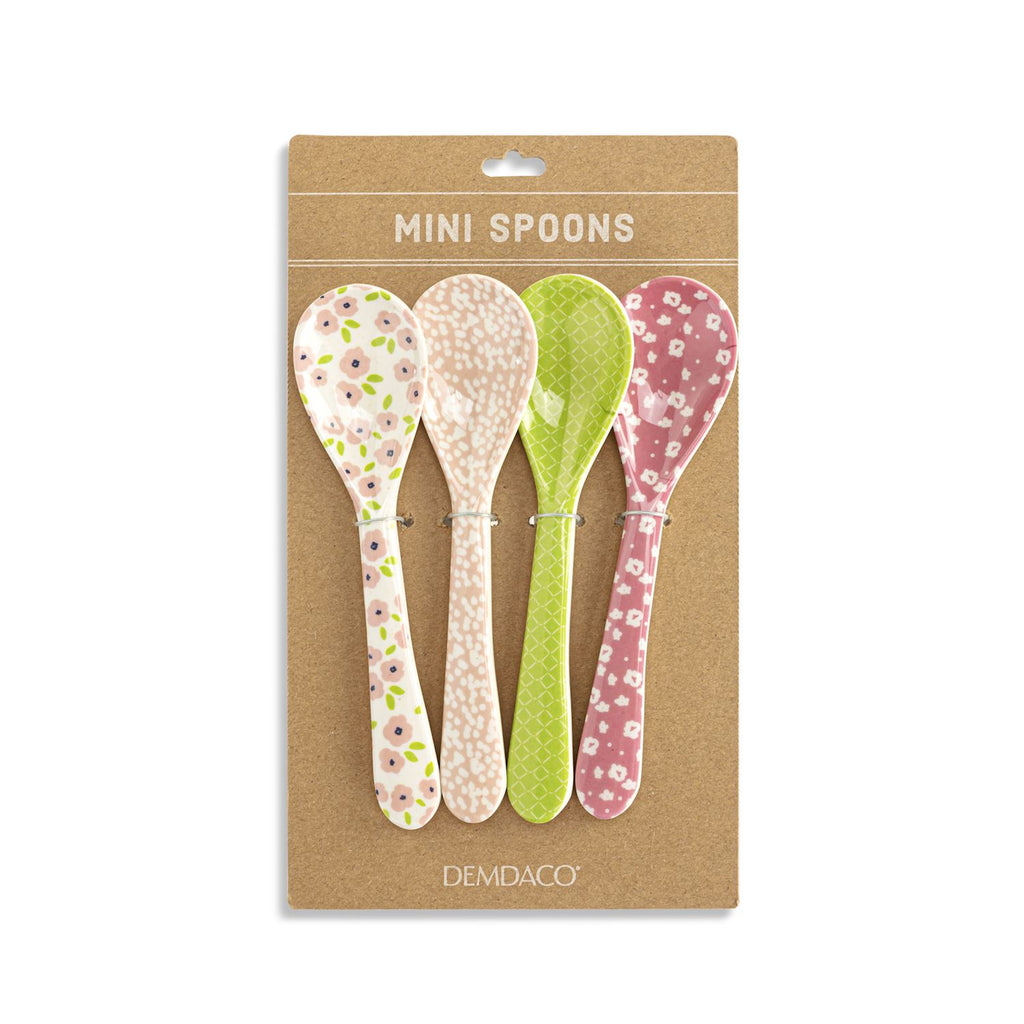 Pink Tones Bamboo Melamine Spoons Set