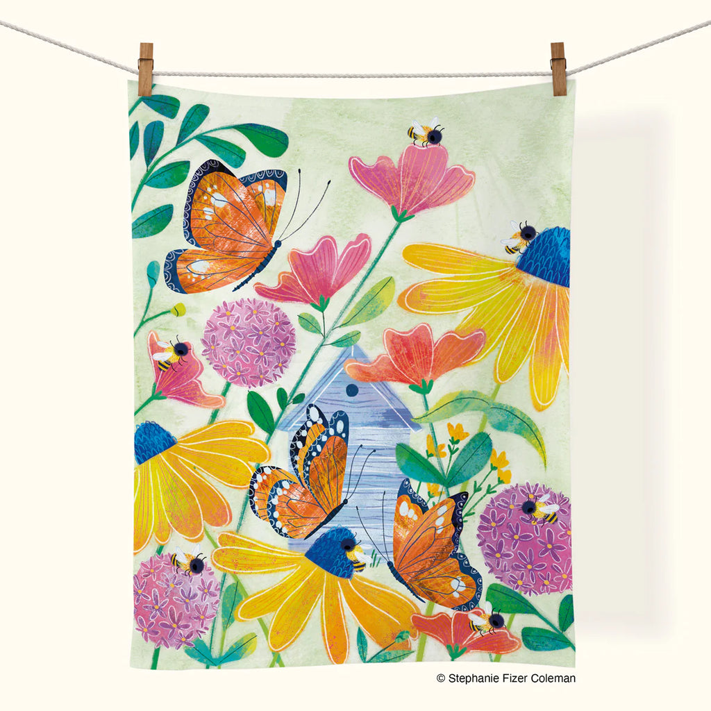 Butterflies & Bees Tea Towel