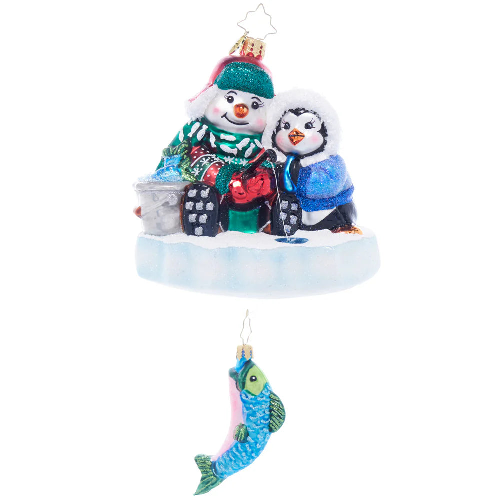 Ice Fishing Snow Pals ornament