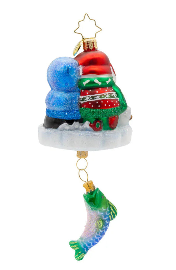 Ice Fishing Snow Pals Gem ornament