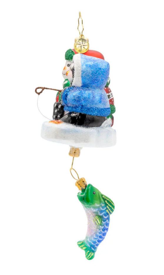 Ice Fishing Snow Pals Gem ornament