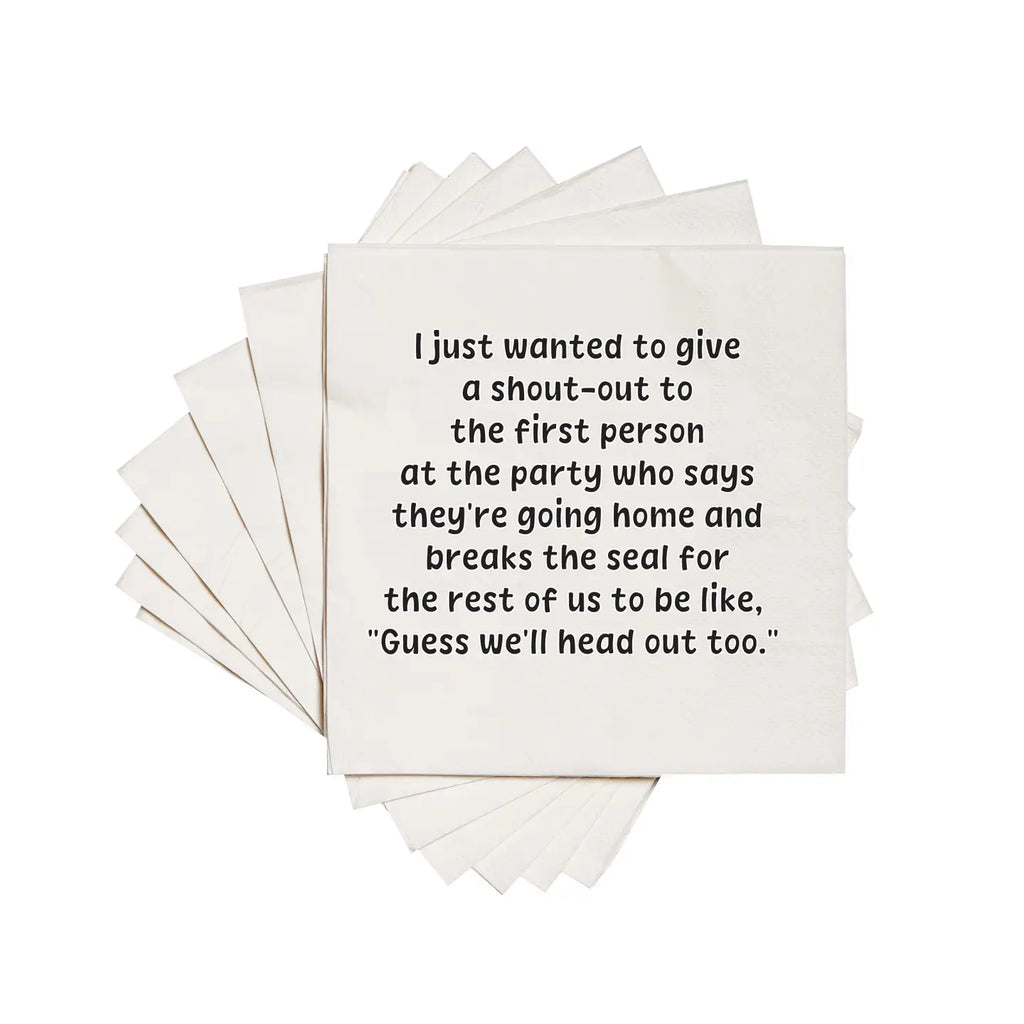 First Person At The Party Cocktail Napkins
