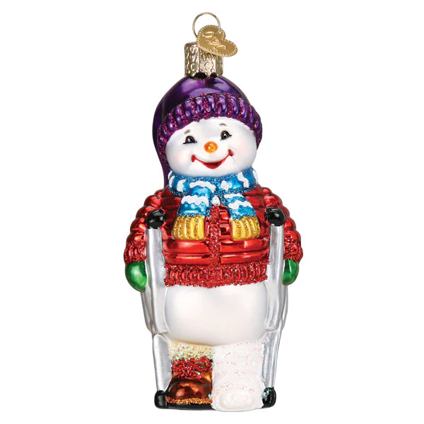 Snowman with Crutches Ornament  Old World Christmas   