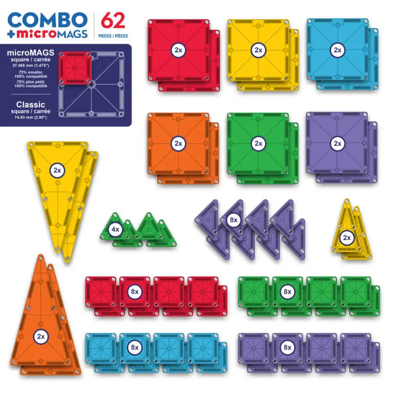 Magna-Tiles 62pc Combo Set