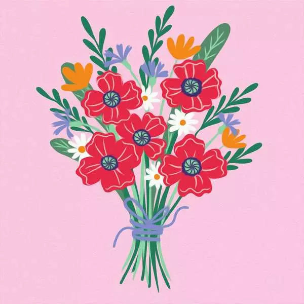 CreArt Poppy Bouquet Paint By Number