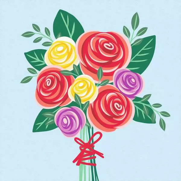 CreArt Rose Bouquet Paint By Number