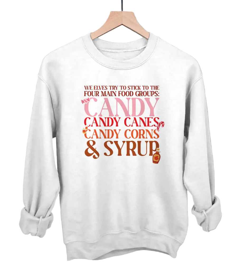 Elf's Four Main Food Groups Sweatshirt