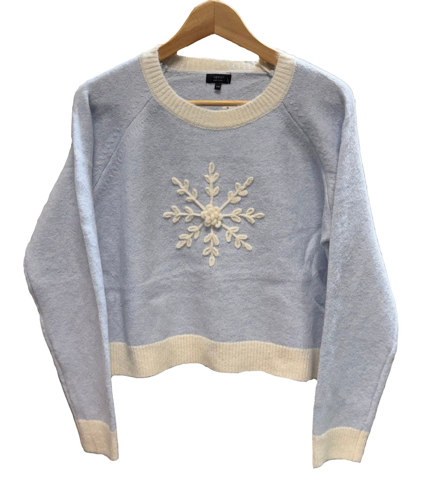 Embroidered Snowflake Sweater