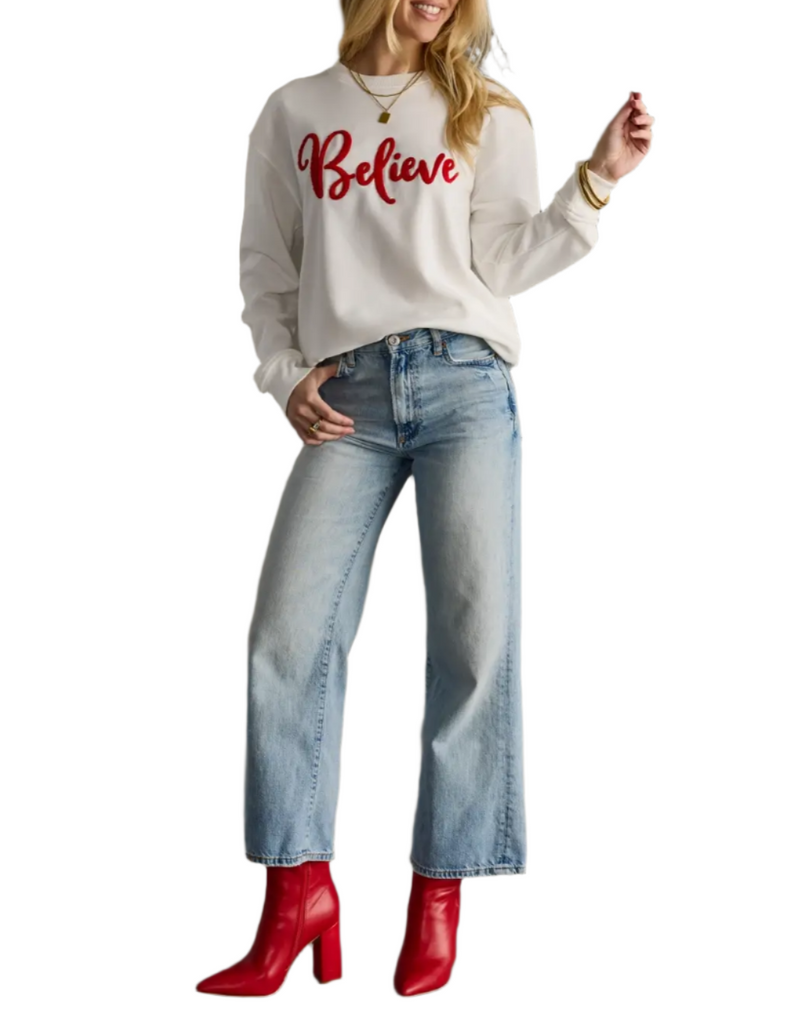 White Believe Sweatshirt