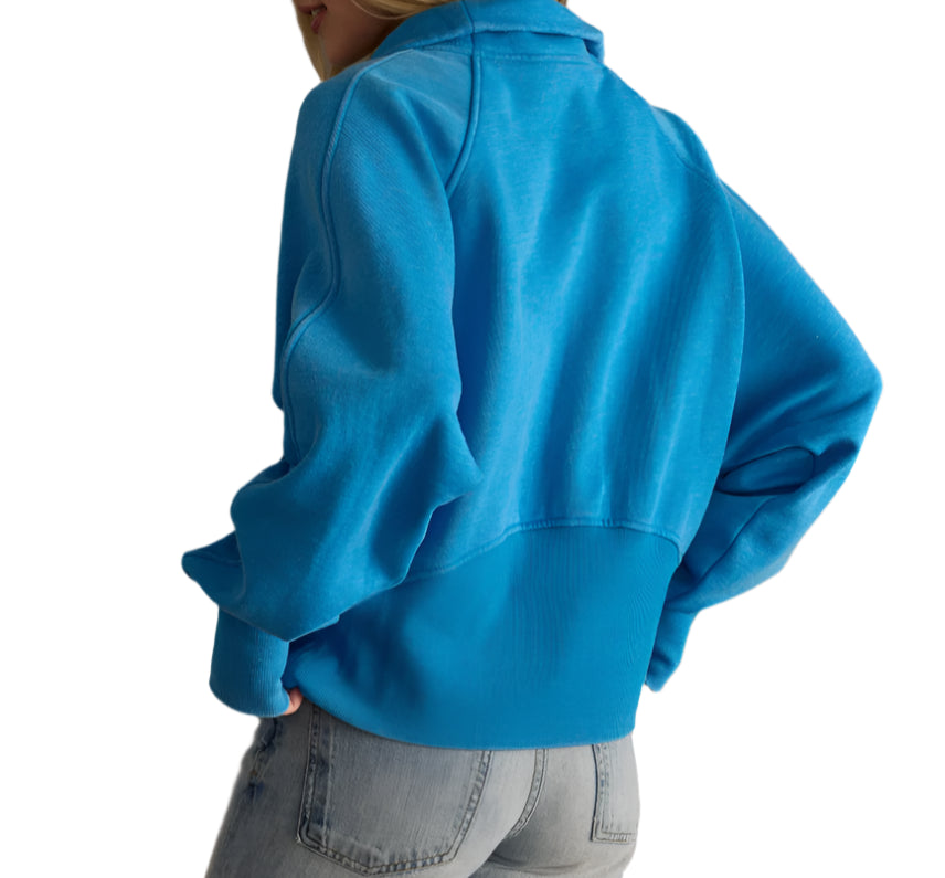 Blue Quarter Zip Sweatshirt
