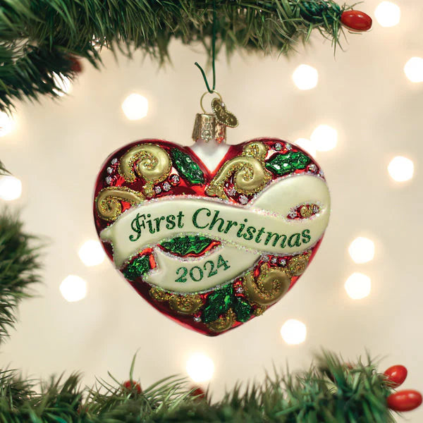 2024 First Christmas Heart Ornament  Old World Christmas   