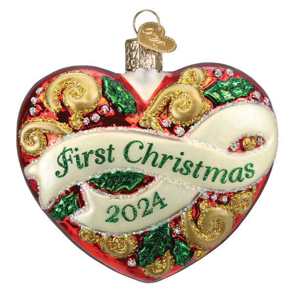 2024 First Christmas Heart Ornament  Old World Christmas   