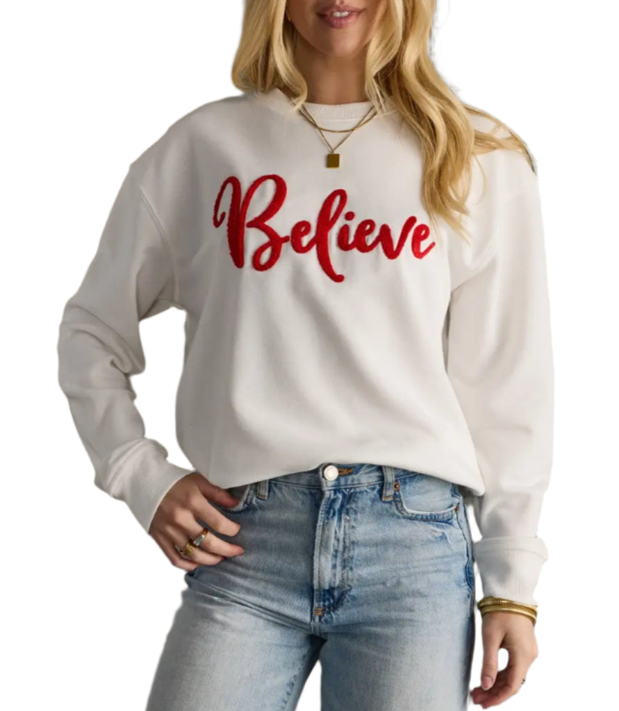 White Believe Sweatshirt