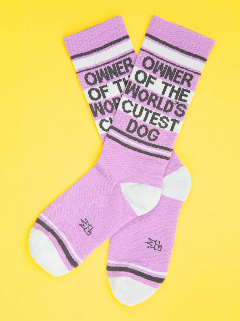 Owner World's Cutest Dog Gym Crew Socks  Gumball Poodle   