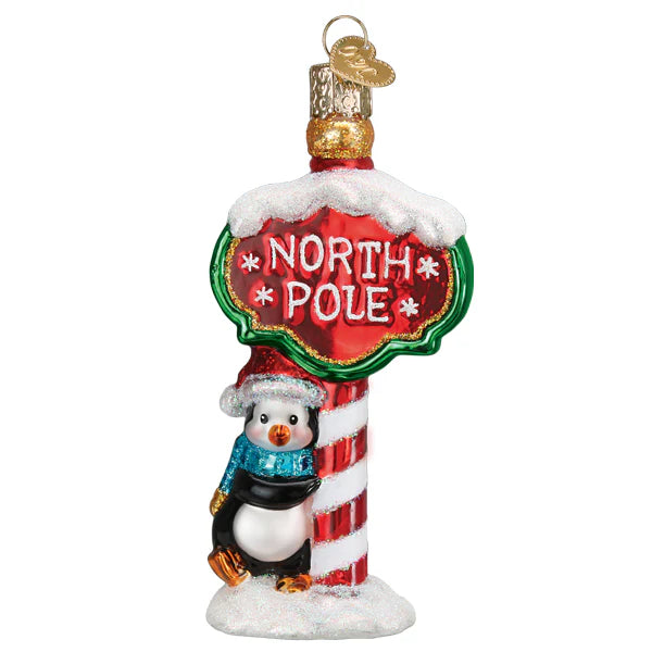 North Pole Glass Ornament  Old World Christmas   