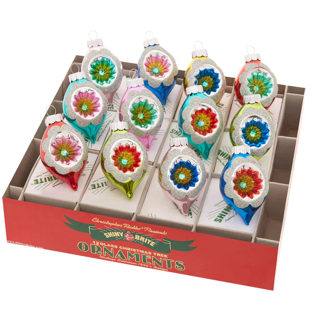 Christmas Confetti Reflector Tulip Ornaments-12ct