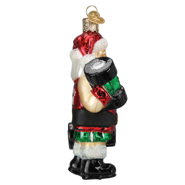 Bodybuilder Santa Glass Ornament  Old World Christmas   