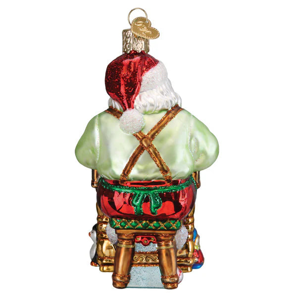 Workshop Santa Glass Ornament  Old World Christmas   