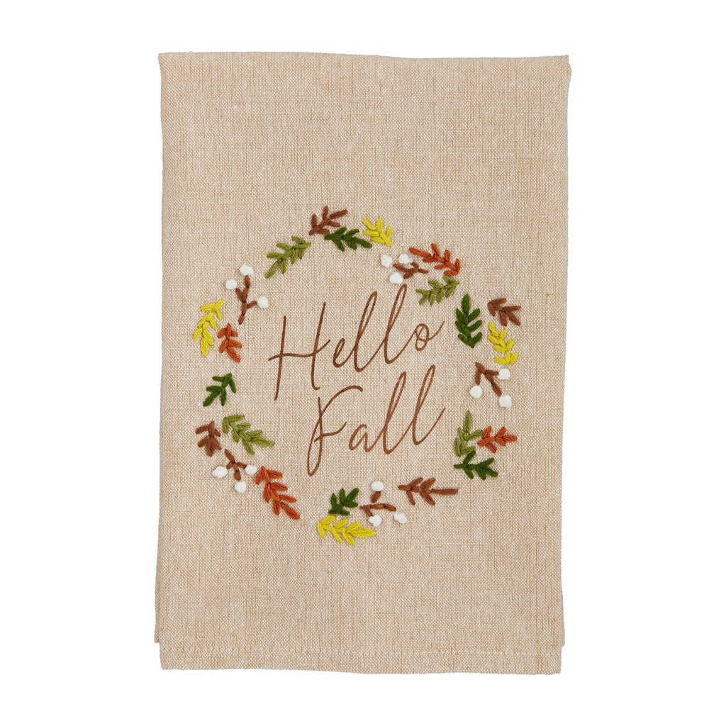 Fall French Knot Towels  Mud Pie Hello Fall  