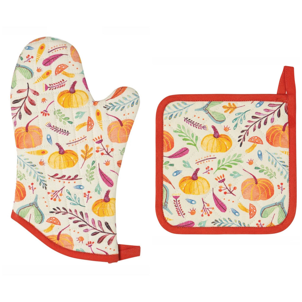 Autumn Plenty Thanksgiving Potholder & Oven Mitt
