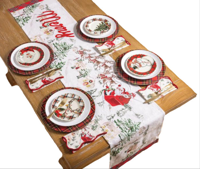 Christmas Tartan Rim Salad Plates
