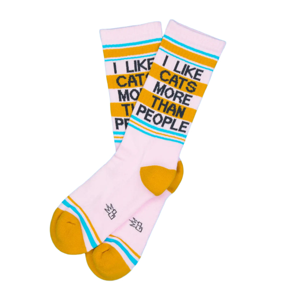 I Like Cats More Than People Gym Crew Socks