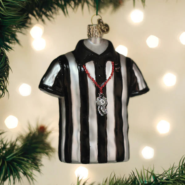 Referee Shirt Glass Ornament  Old World Christmas   