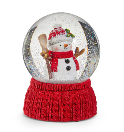 Snowman with Broom Water Globe