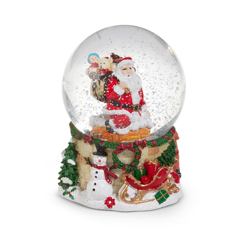 Musical Santa in Chimney Water Globe
