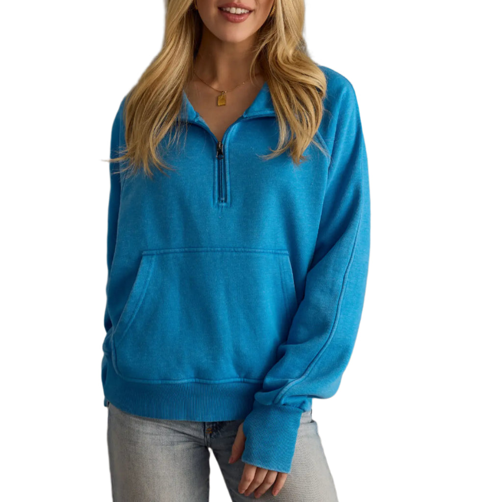 Blue Quarter Zip Sweatshirt