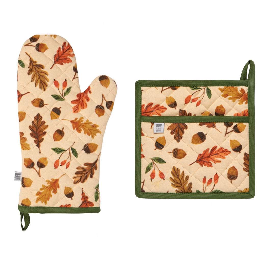 Oak & Acorn Potholder & Oven Mitt
