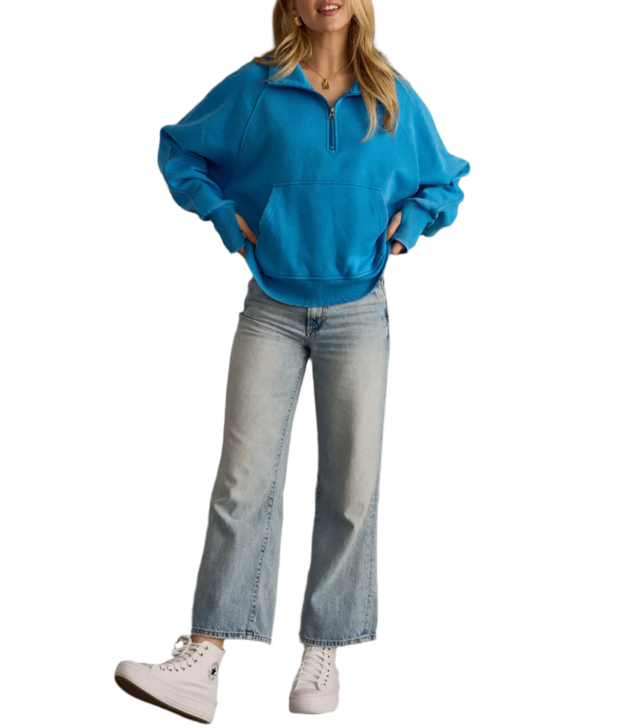 Blue Quarter Zip Sweatshirt