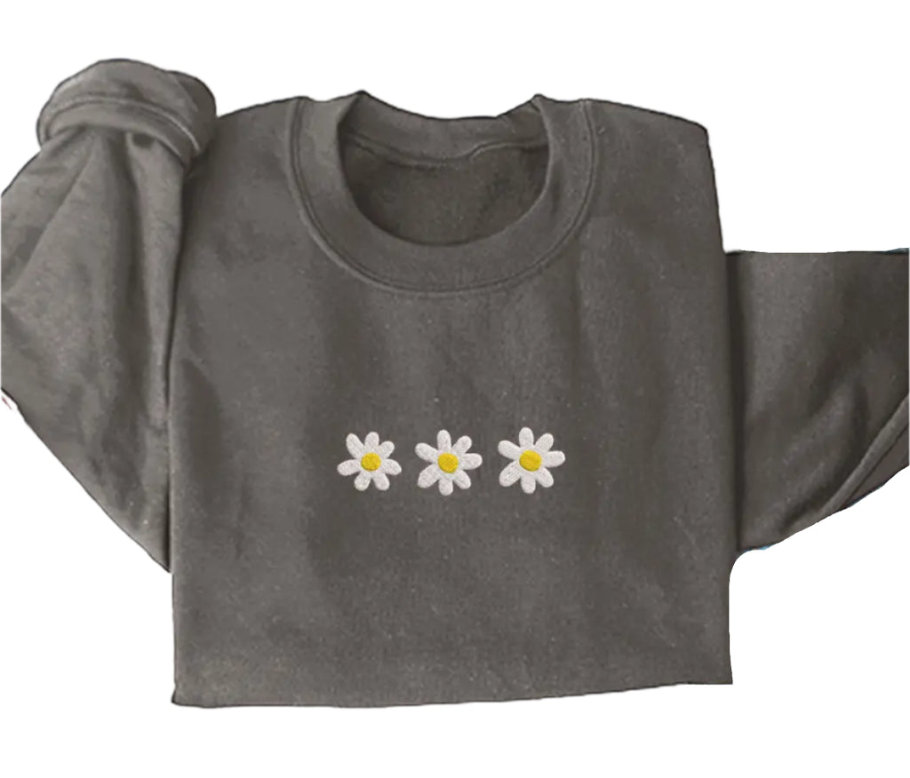 Daisies Embroidered Sweatshirt