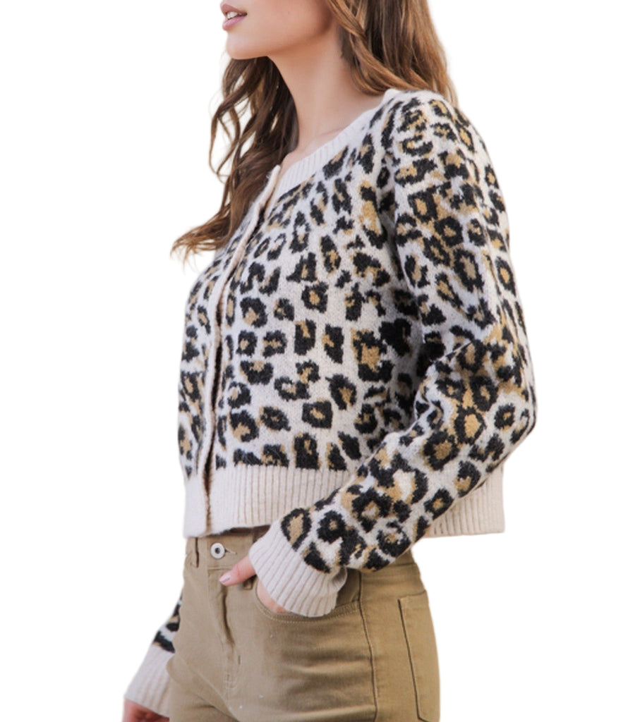 Leopard Knit Cardigan