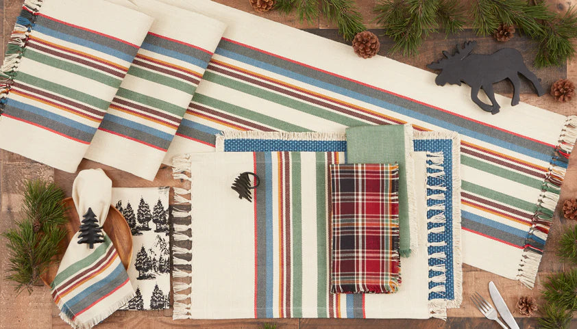 Canyon Creek Stripe Fringe Table Runner