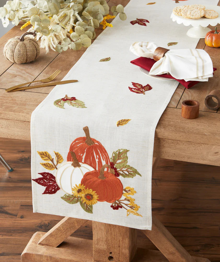 Pumpkin Harvest Embellished Table Runner
