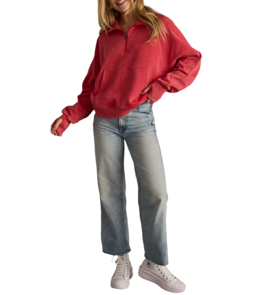 Red Quarter Zip Sweatshirt