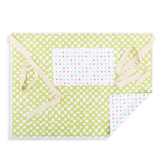 Green Checker Half Apron